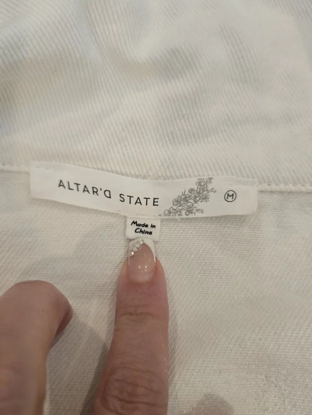 Altar'd State White Fringe 'BRIDE' Denim Jacket - Picture 8 of 12